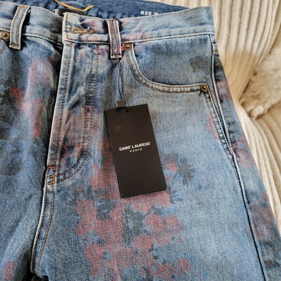 SAINT LAURENT Floral Printed Denim NWT - Picture 5 of 11